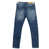 DANIELE ALESSANDRINI jeans tinta unita con toppe Blu per Bambino 1231PD00074X BLU DANIELE ALESSANDRINI 