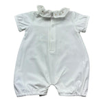 Le Bebe Pagliaccetto Mezza Manica Tinta Unita con Ricami per Neonata LBG6306 BIANCO LE BEBE 
