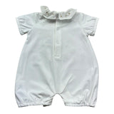 Le Bebe Pagliaccetto Mezza Manica Tinta Unita con Ricami per Neonata LBG6306 BIANCO LE BEBE 