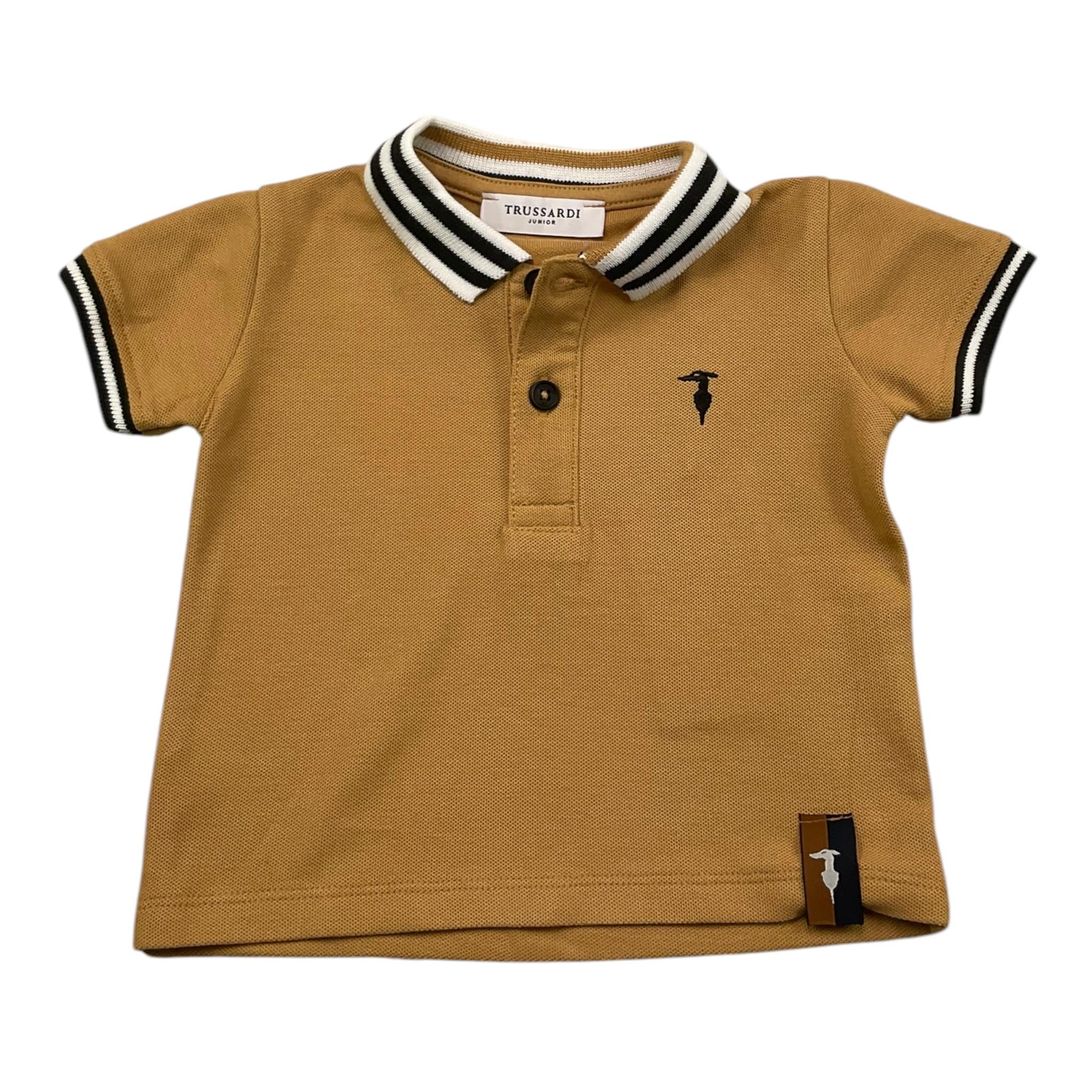 TRUSSARDI polo mezza manica tinta unita cn profili in contrasto Cammello per Neonato TIA25082PO CAMMELLO TRUSSARDI 