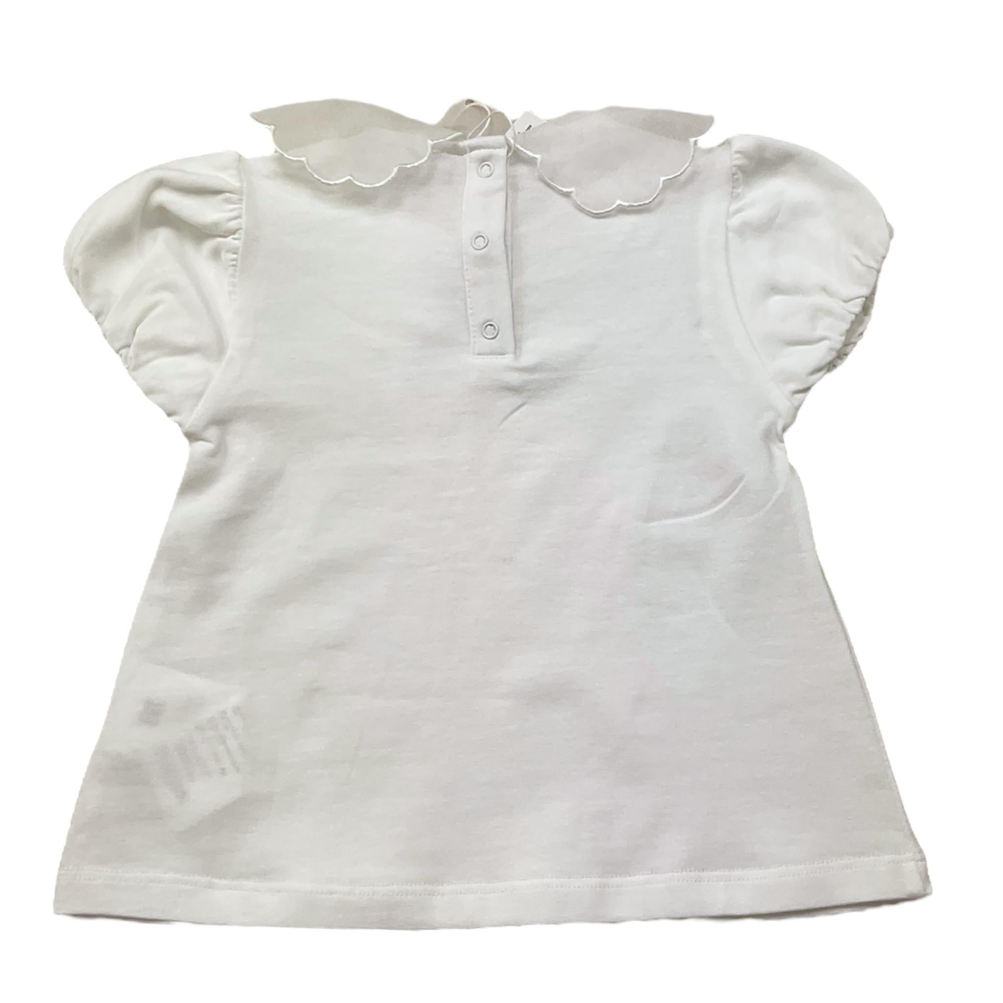 U+È T-Shirt Tinta Unita con Colletto per Bambina UE1773 BIANCO U+è 