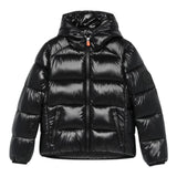 SAVE THE DUCK giubbino tinta unita con zip e cappuccio Nero per Bambina J31280B NERO SAVE THE DUCK 