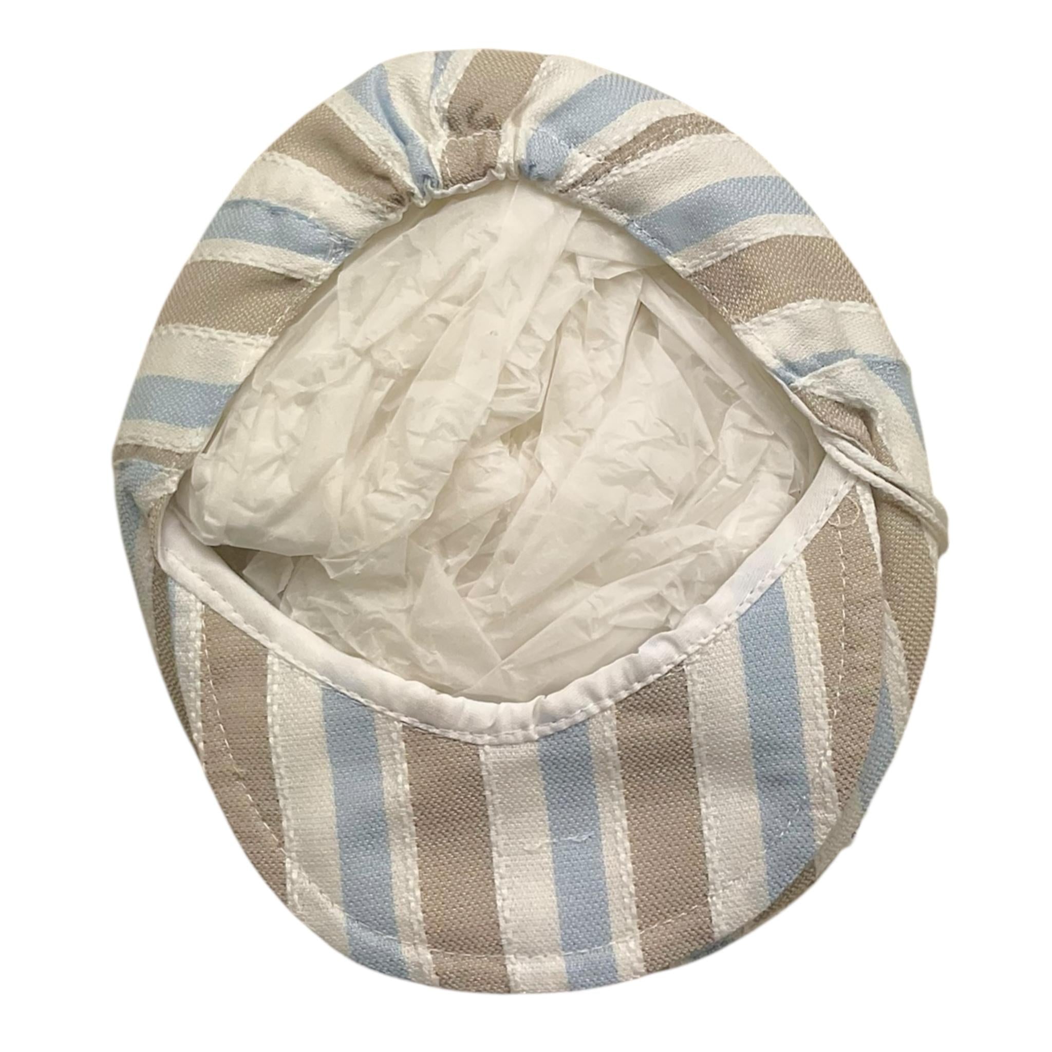 Ninnaoh Cappello Tinta Unita con Fantasia A Righe per Neonato E25CA208 BIANCO NINNAOH 