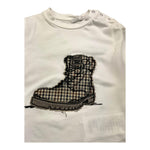 M+E' shirt girocollo tinta unita con stampa in contrasto Bianco per Neonato UEM0439X BIANCO M+E' 