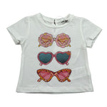 M+E' T-Shirt Girocollo tinta unita con Stampa Bianco per Bambina UE1860JX BIANCO M+E' 