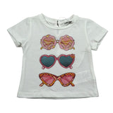 M+E' T-Shirt Girocollo tinta unita con Stampa Bianco per Bambina UE1860JX BIANCO M+E' 