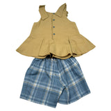 Barcellino Completo 2 Pezzi Camicia-Short per Bambina 120615 SENAPE BARCELLINO 