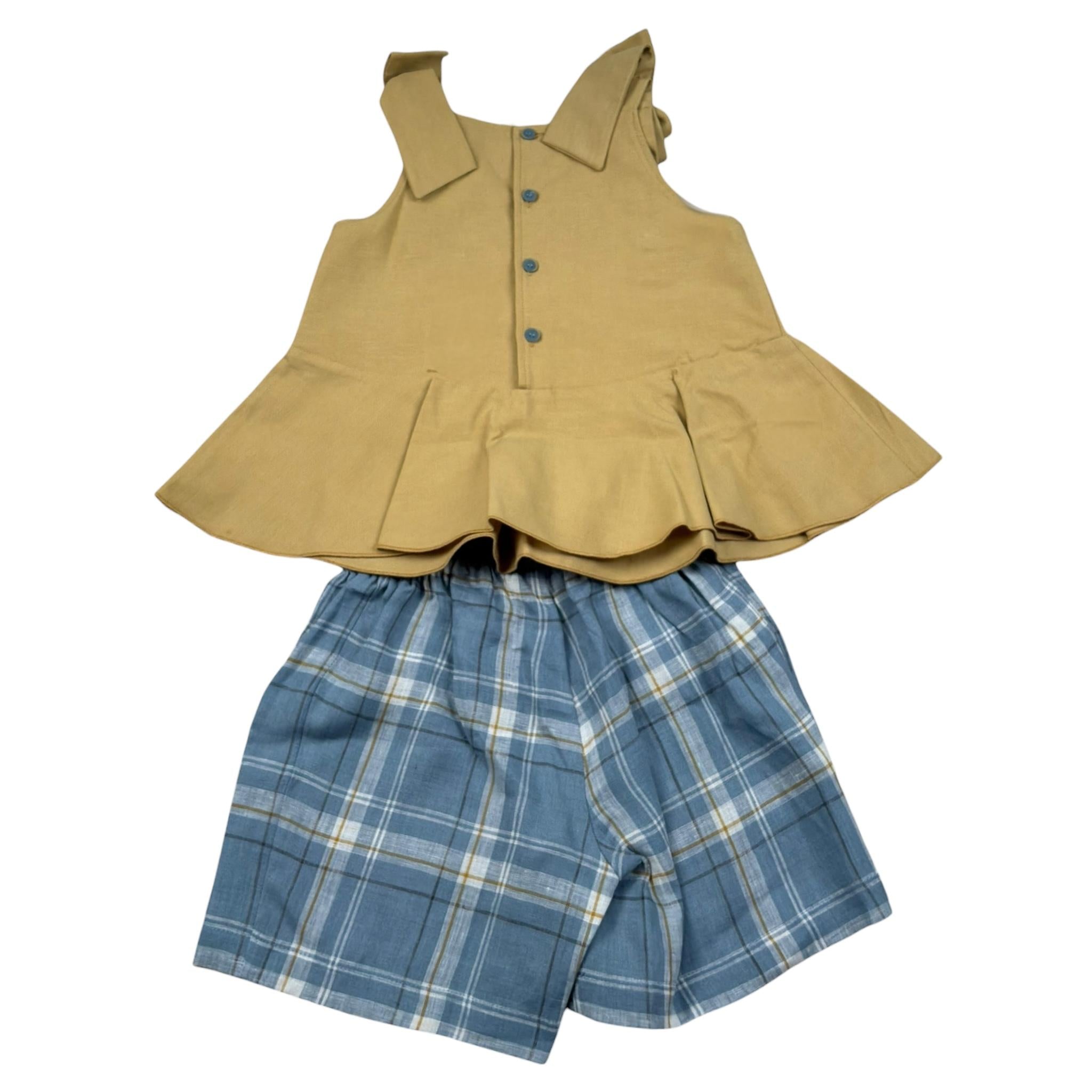 Barcellino Completo 2 Pezzi Camicia-Short per Bambina 120615 SENAPE BARCELLINO 