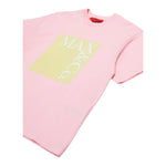 Max Mara T-Shirt Girocollo Tinta Unita con Stampa per Bambina MX0005 ROSA MAX MARA 