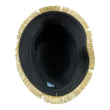 Piccola Ludo Cappello Modello Pescatore Con Frange Nero Per Bambina