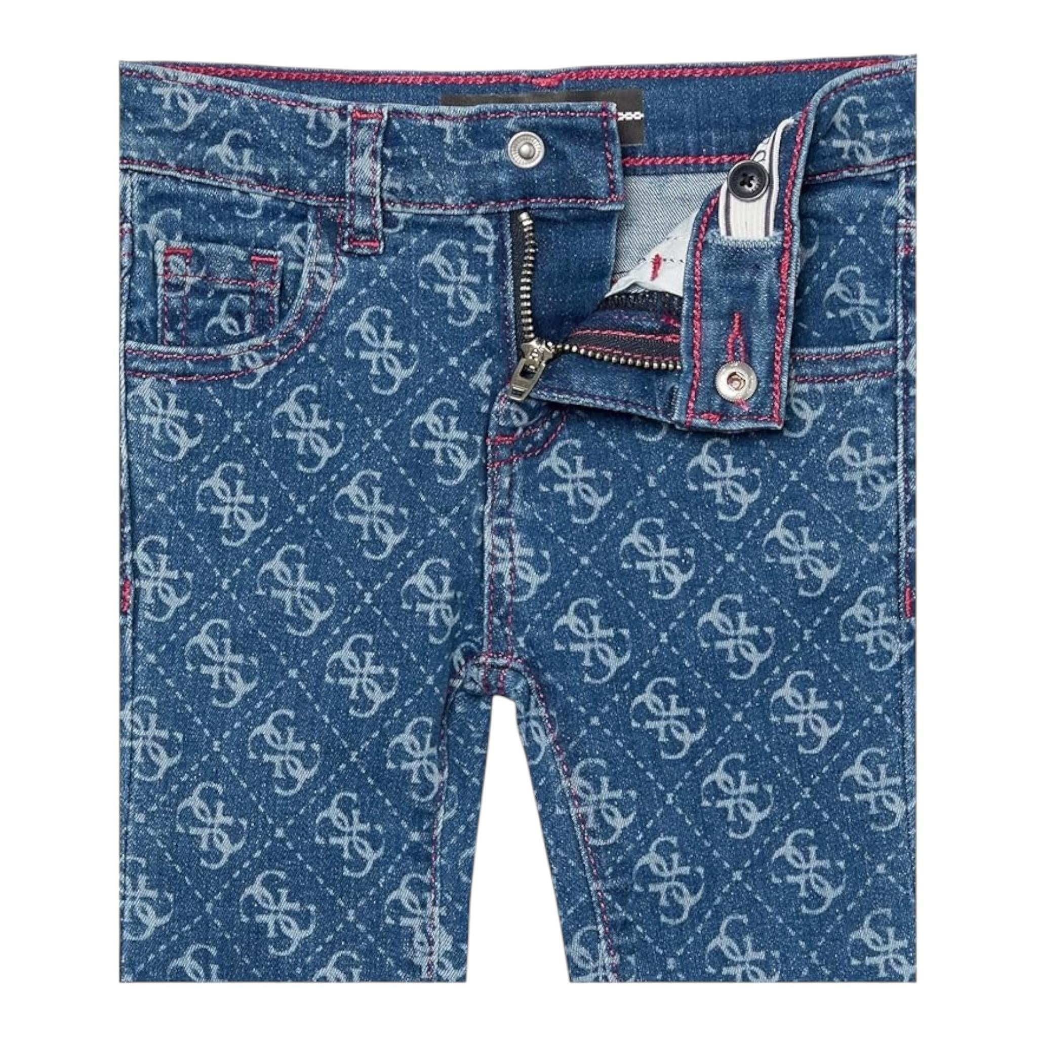 Guess Jeans Tinta Unita con Stampa per Neonata K3BA03D4CA0 BLU GUESS 
