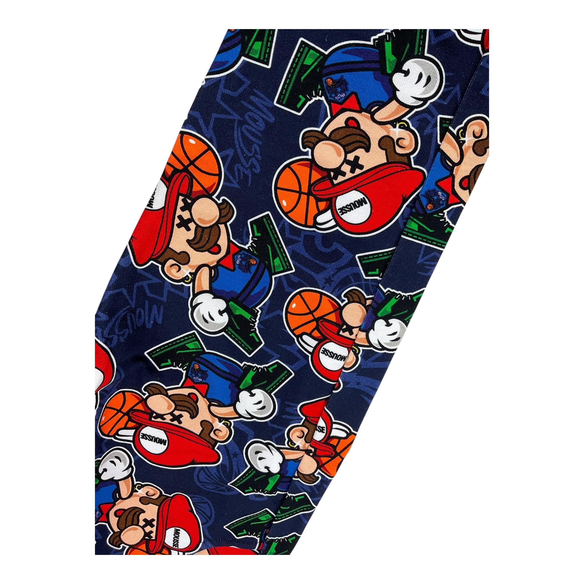 MOUSSE pantalone tuta tinta unita con stampe mario Blu per Neonato HKPG3688 BLU MOUSSE 