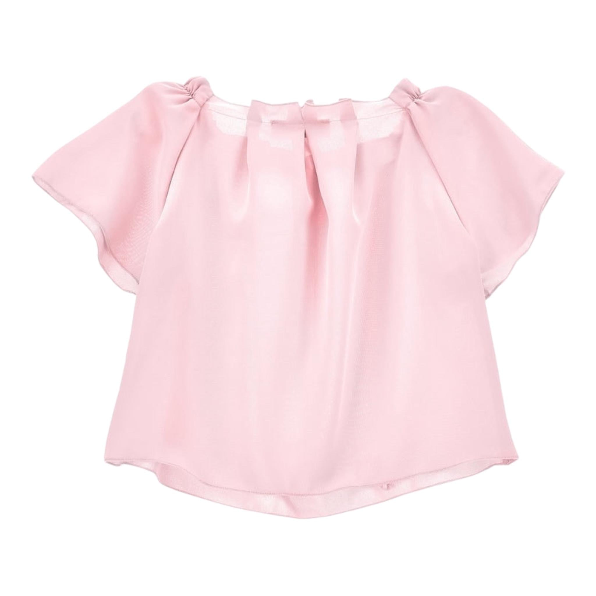 Monnalisa Camicia Mezza Manica Tinta Unita per Neonata 17E300 ROSA MONNALISA 