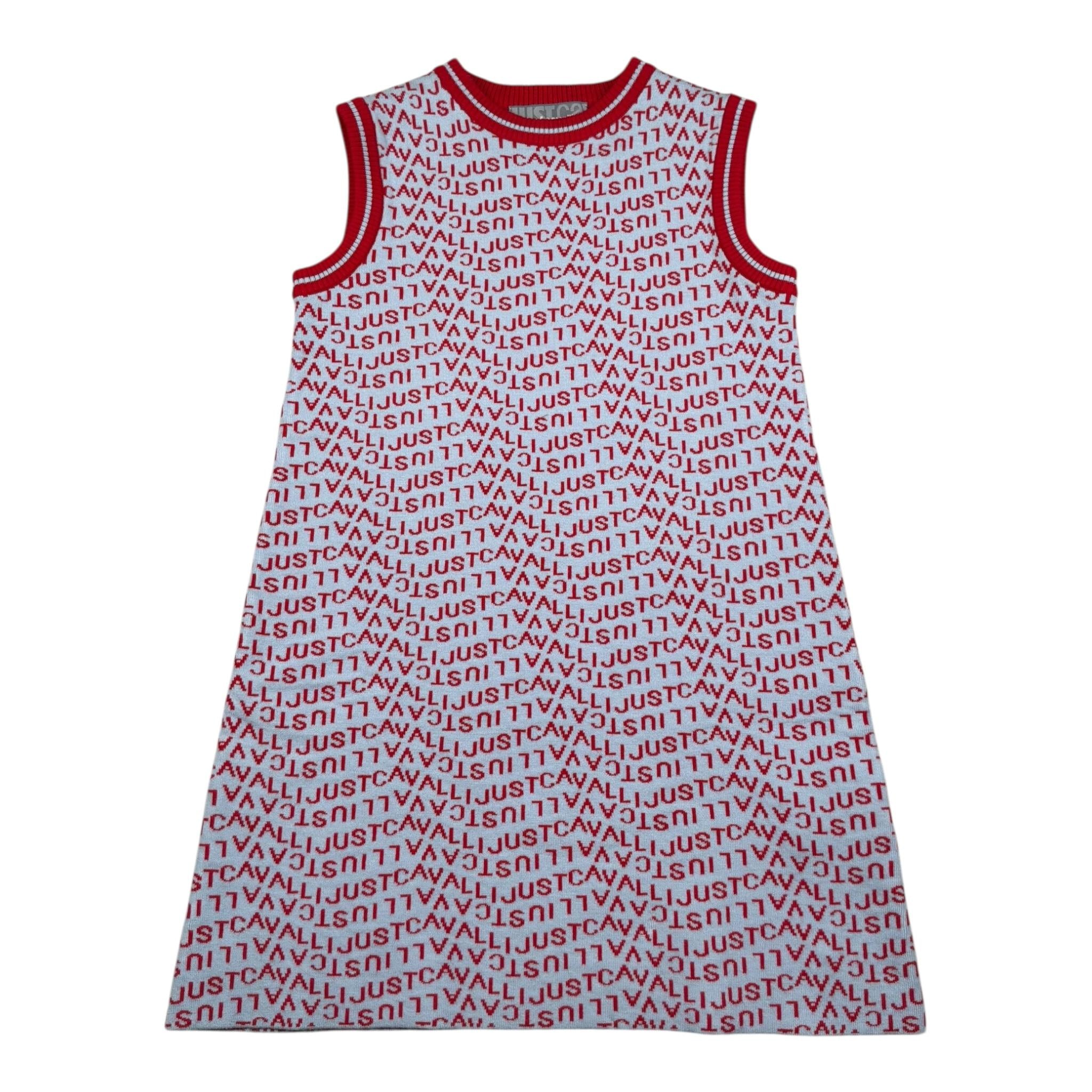 Just Cavalli Abito Giromanica Tinta Unita con Stampe Logo per Bambina JGP26154VE BIANCO JUST CAVALLI 