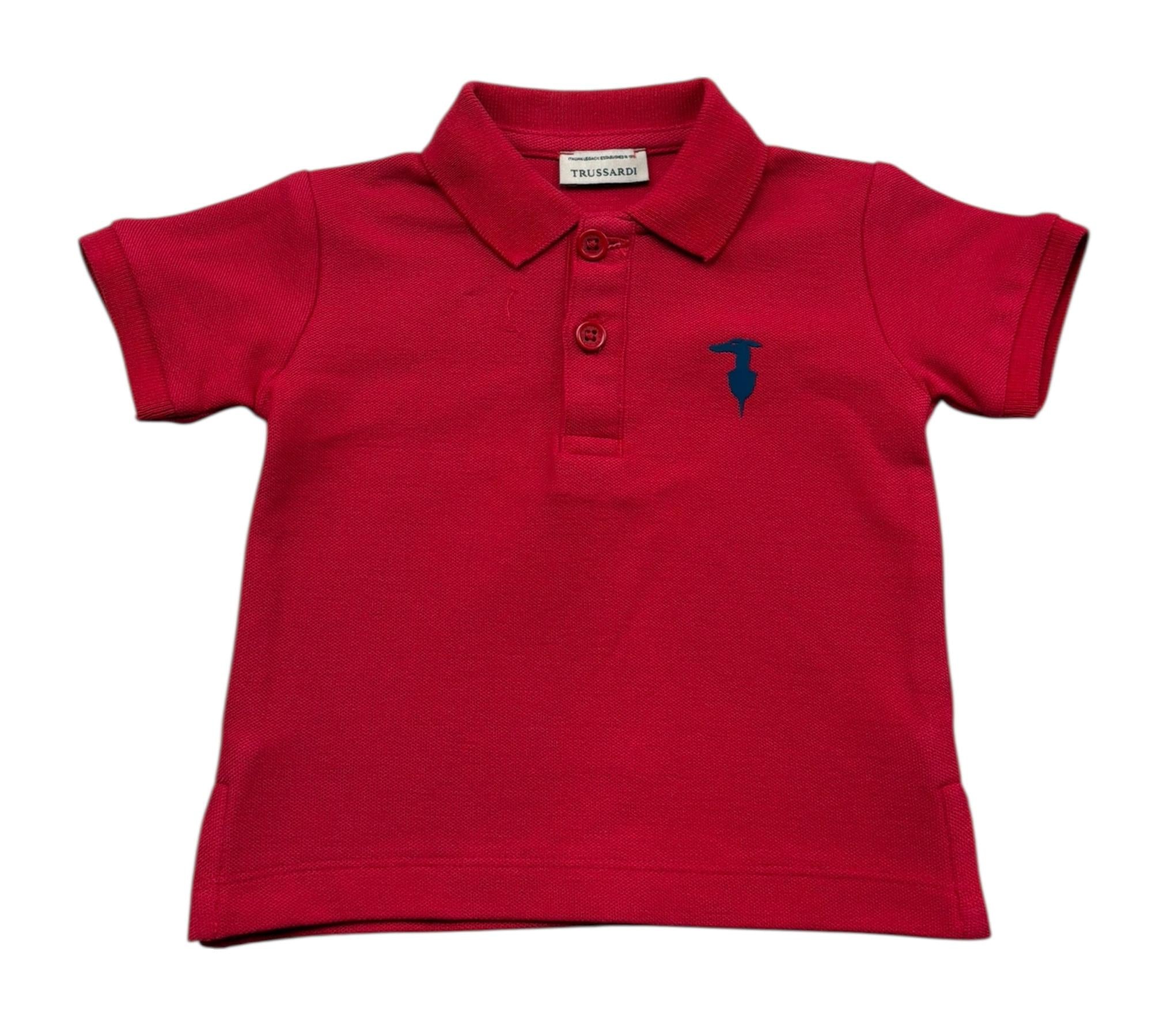 Trussardi Polo Mezza Manica Tinta Unita con Logo per Neonato TIP26002PO ROSSO TRUSSARDI 