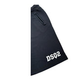 Dsquared2 Bermuda Tuta Tinta Unita con Logo per Bambino DQ03B3 NERO DSQUARED2 