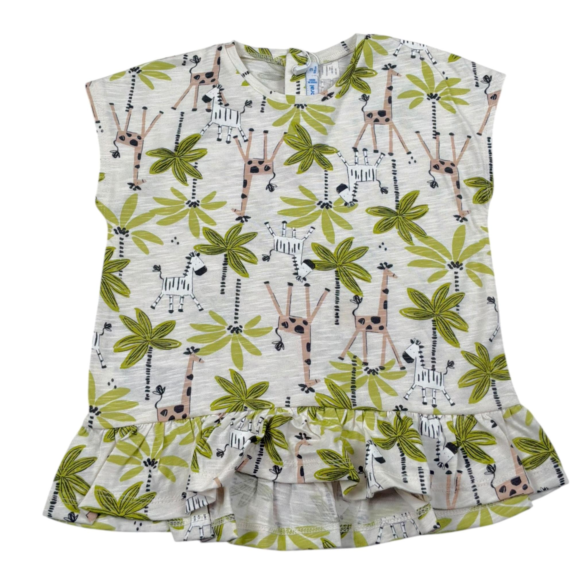 Mayoral T-Shirt Girocollo Tinta Unita con Stampa per Bambina 10477J BEIGE MAYORAL 