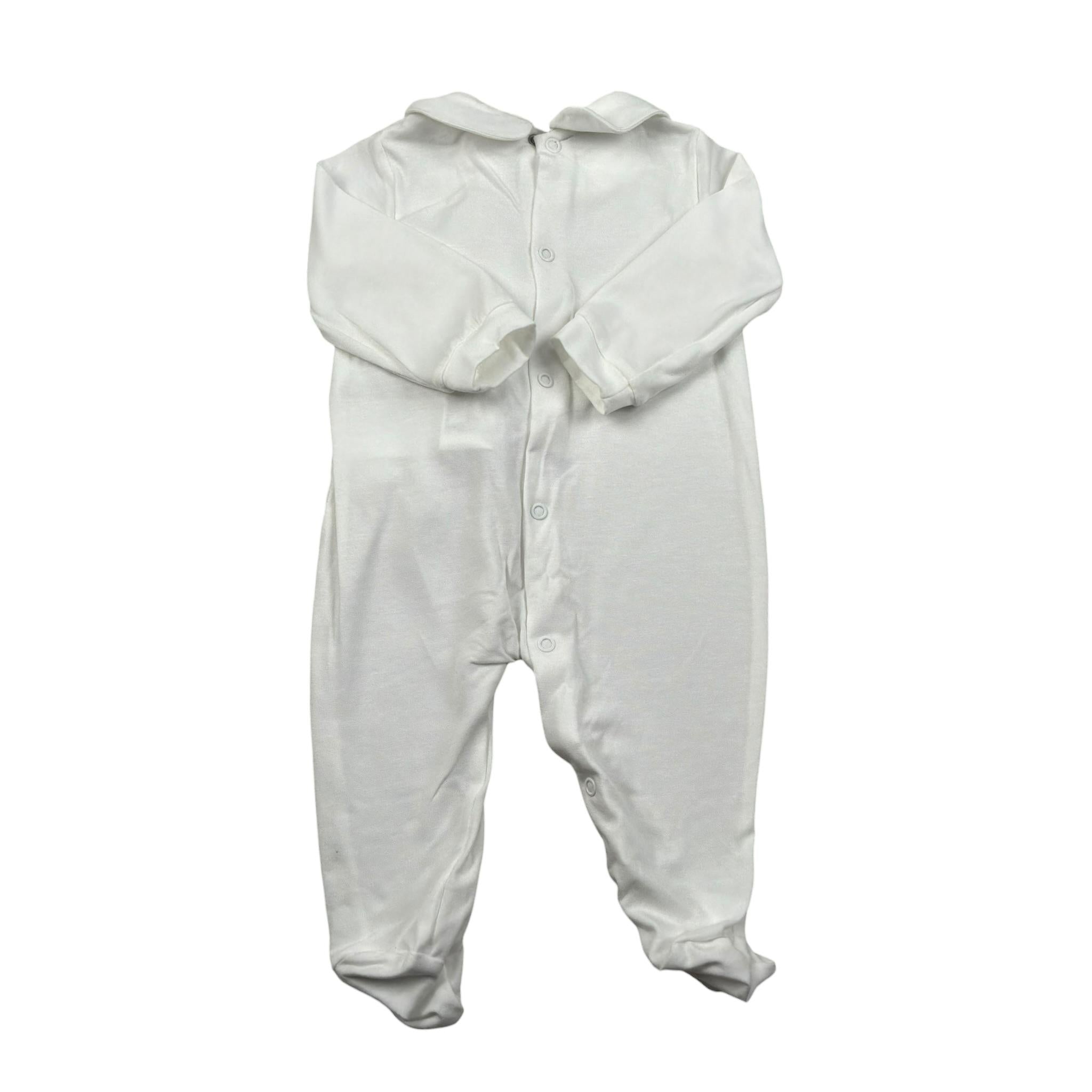 Le Bebe Tutina Manica Lunga Tinta Unita con Applicazioni per Neonata LBG5593 BIANCO LE BEBE 