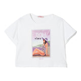 Liu Jo T-Shirt Girocollo Tinta Unita con Stampa Logo per Bambina GA5168 BIANCO LIU JO 