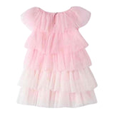 Sarabanda Abito Giromanica Tinta Unita con Tulle per Neonata 0B337 ROSA SARABANDA 