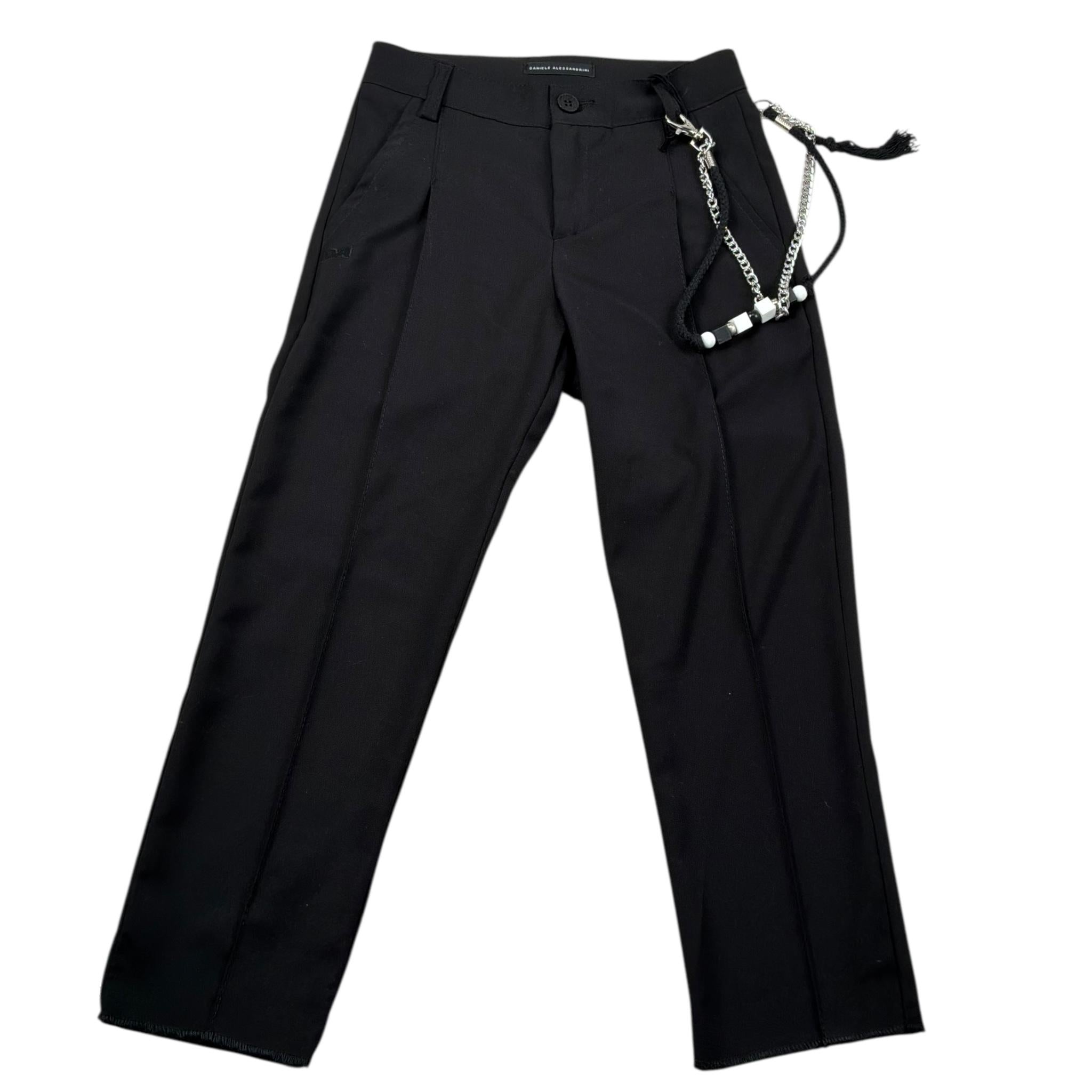 Daniele Alessandrini Pantalone Tinta Unita con Catena per Bambino 1235P00062 NERO DANIELE ALESSANDRINI 