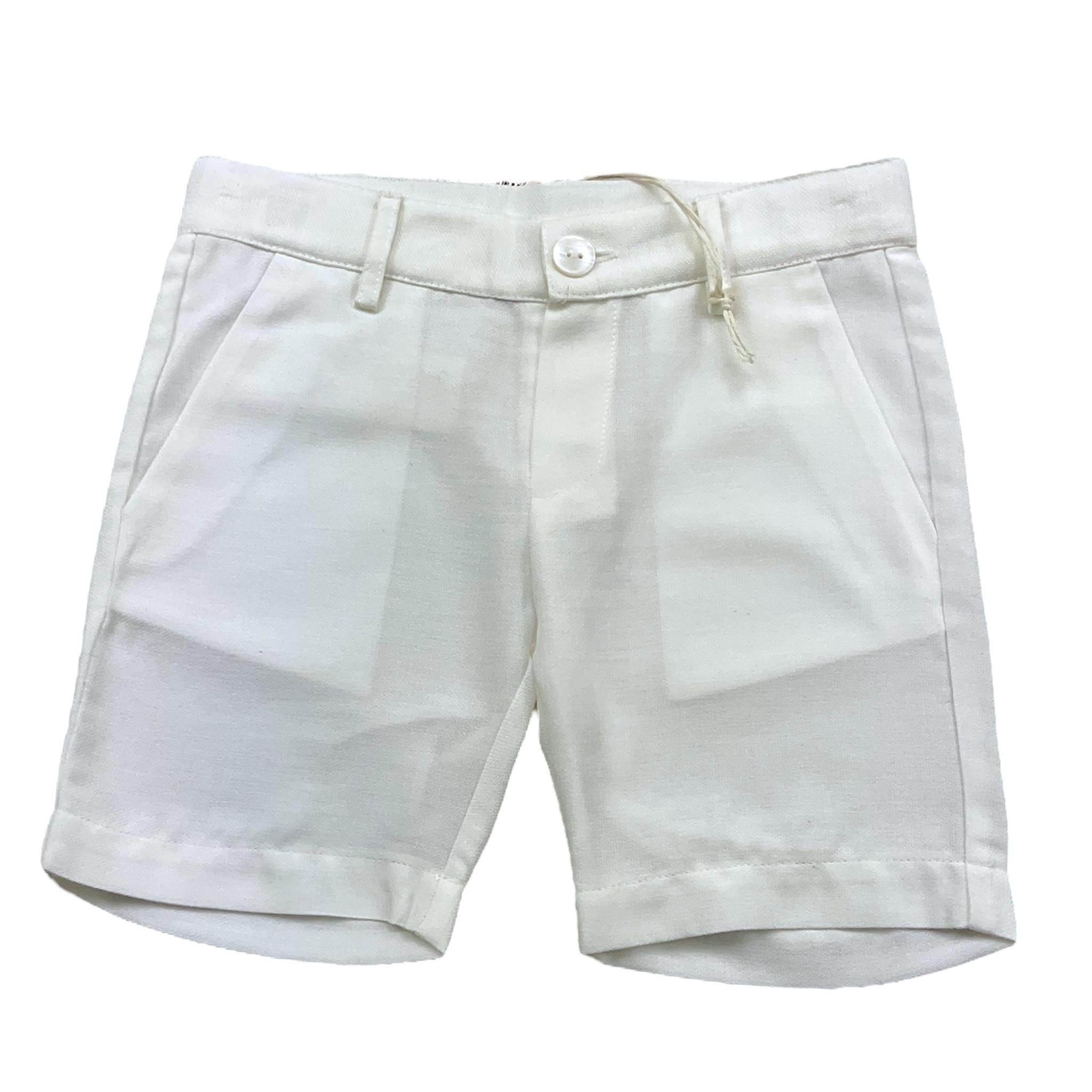 Little Bear Bermuda Tinta Unita con Girovita Regolabile per Neonato 6203N BIANCO LITTLE BEAR 