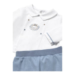 Mayoral Completo 2 Pezzi Shirt-Ghettina Bicolore per Neonato 1558 BIANCO/BLU MAYORAL 