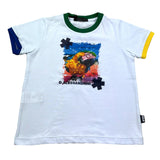 Daniele Alessandrini T-Shirt Girocollo Tinta Unita con Stampa per Bambino 1296M00234X BIANCO DANIELE ALESSANDRINI 