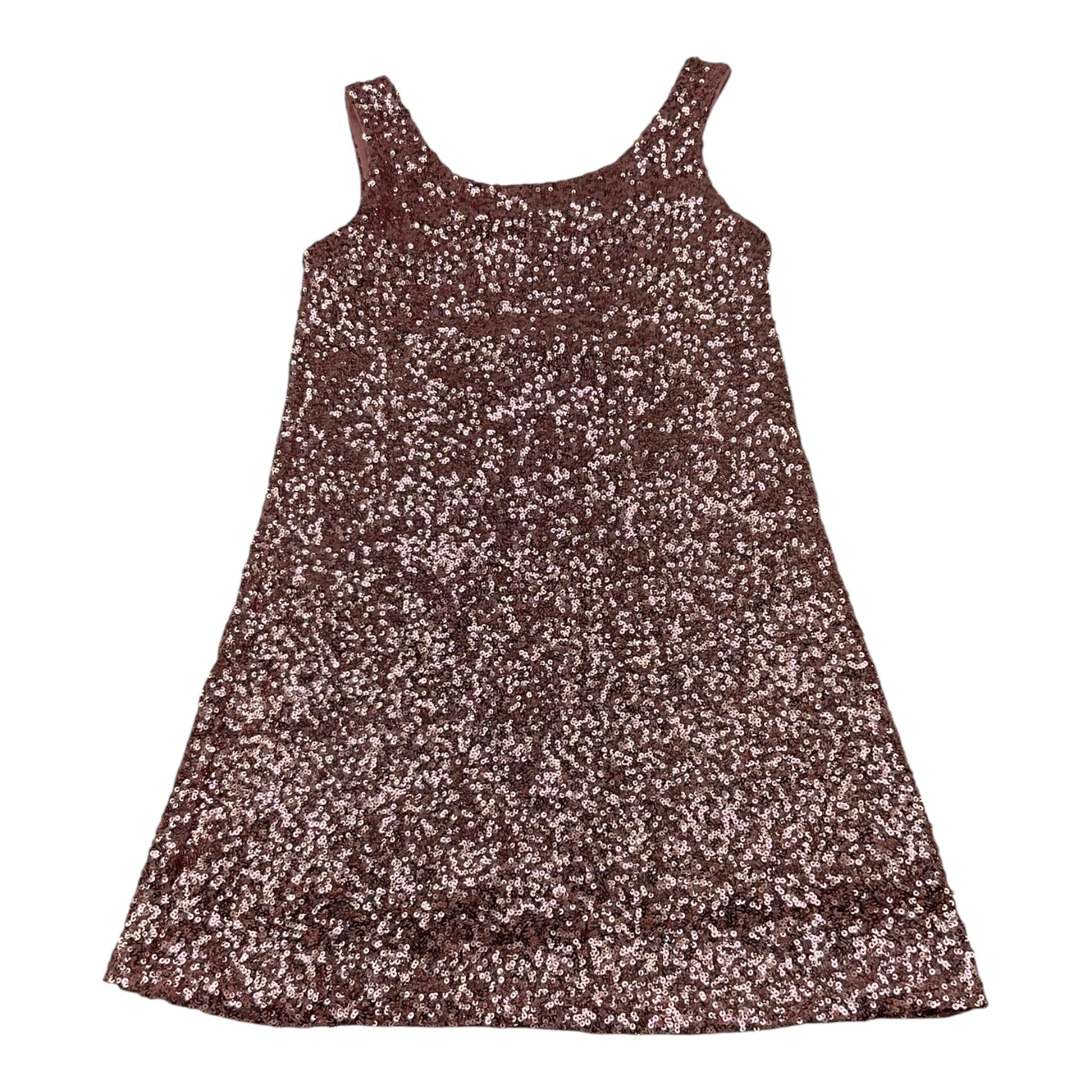 Janice Abito Tinta Unita con Paillettes per Bambina JN750R ROSA JANICE 