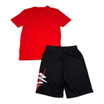Nike Completo 2 Pezzi T-Shirt-Bermuda Tinta Unita per Bambino 9Q0615 ROSSO/NERO NIKE 