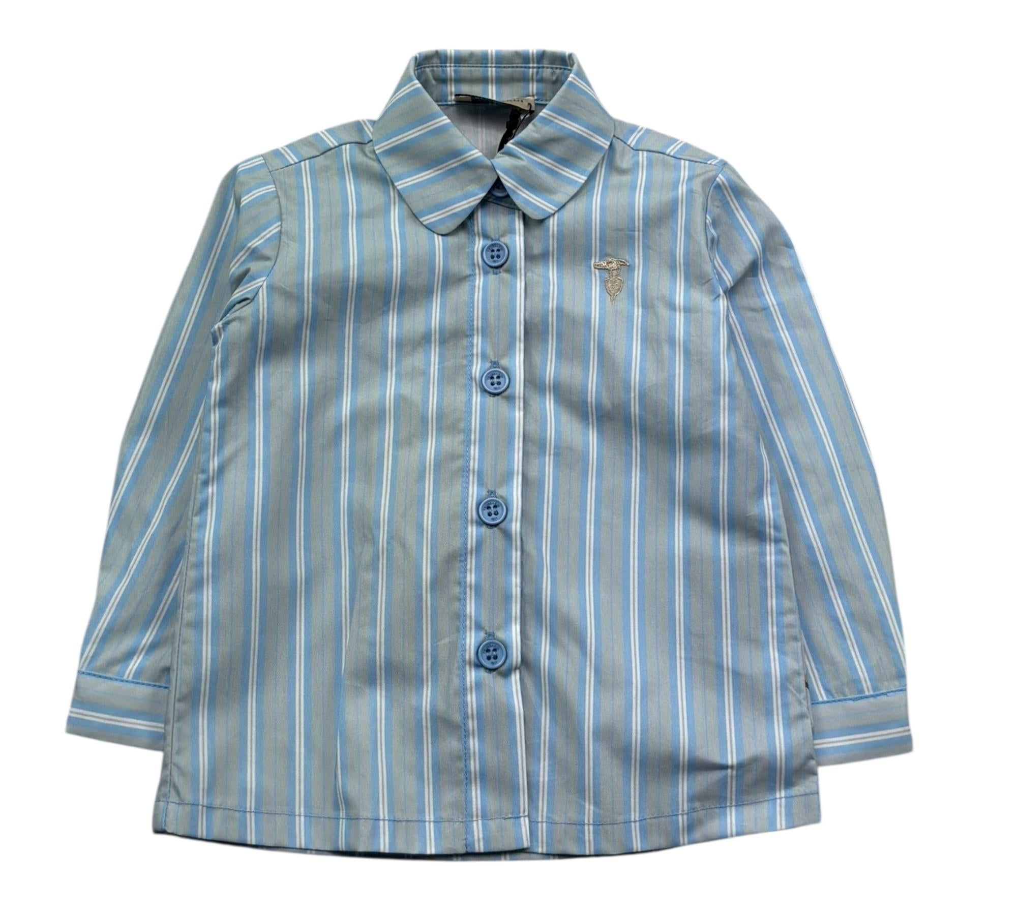 Trussardi Camicia Manica Lunga Tinta Unita per Neonato TIP26107CA AZZURRO TRUSSARDI 