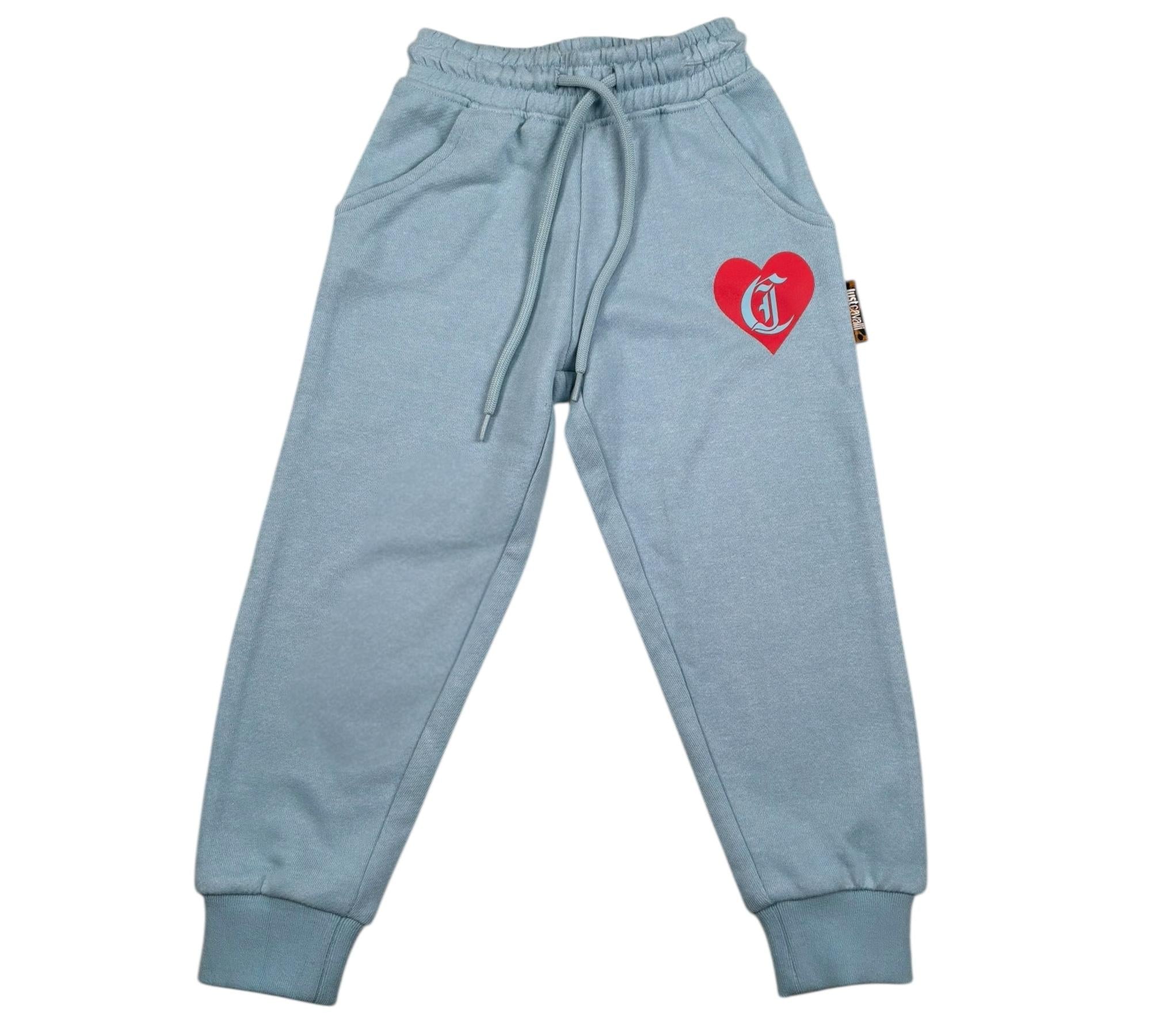 Just Cavalli Pantalone Tuta Tinta Unita con Logo per Neonata JIP26034PA AZZURRO JUST CAVALLI 