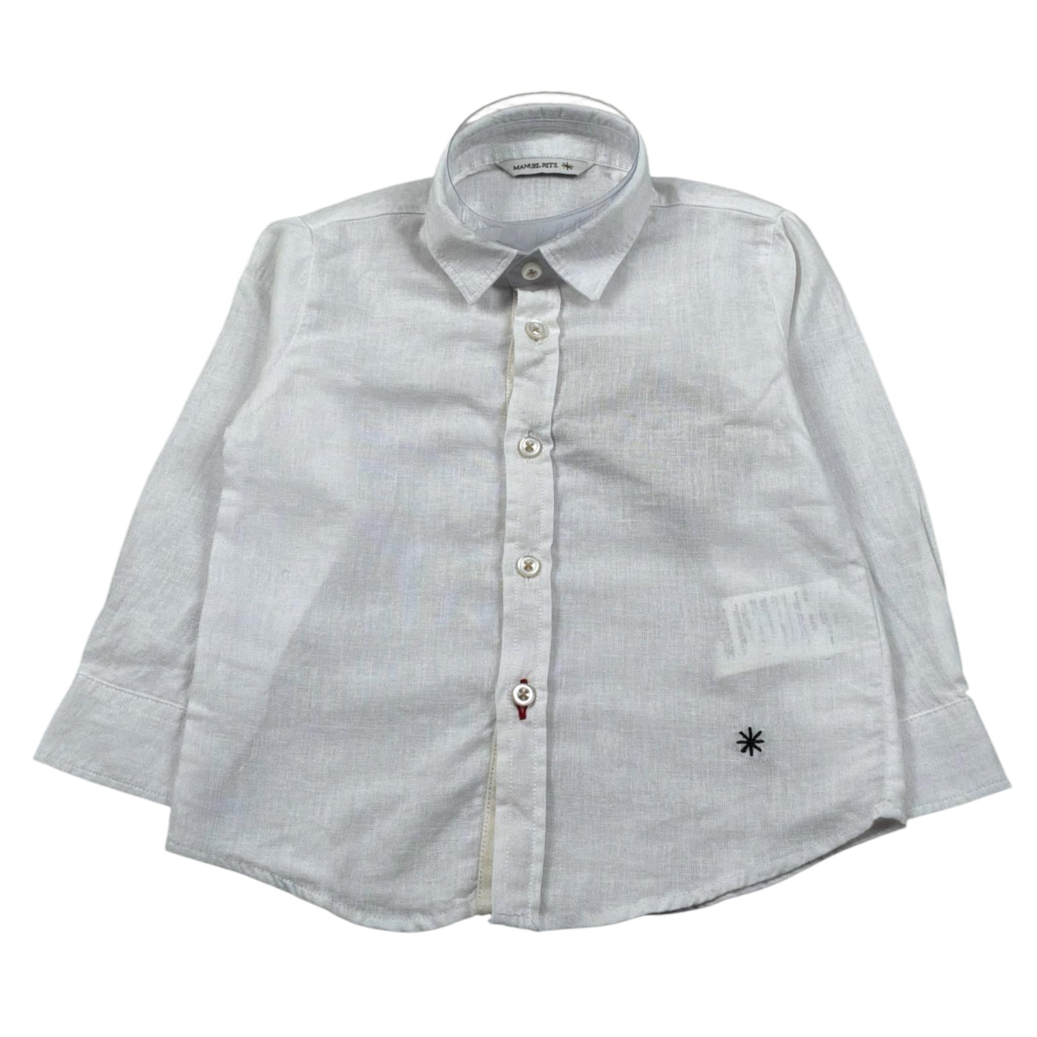 Manuel Ritz Camicia Manica Lunga tinta unita Bianco per Neonato MR3088 BIANCO MANUEL RITZ 
