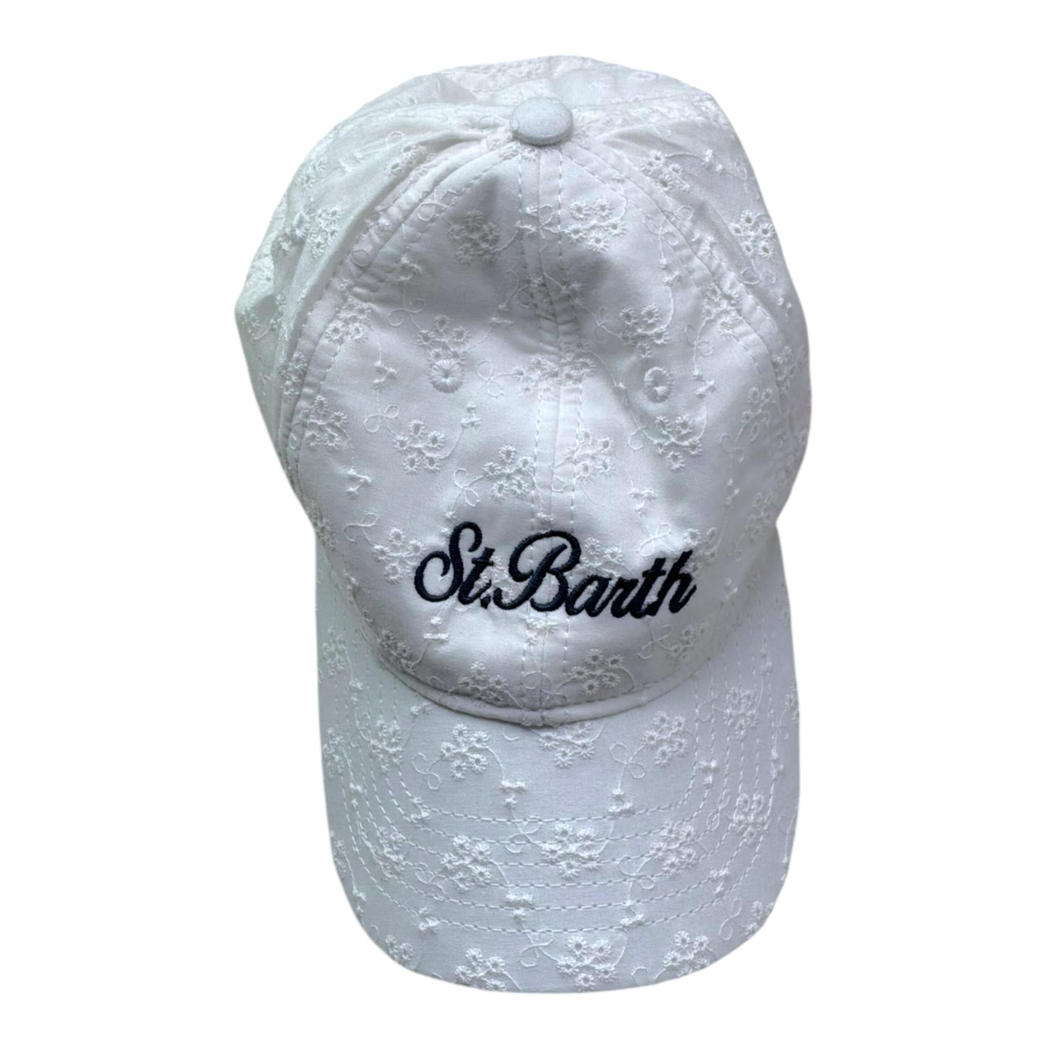 Saint Barth Cappello Modello Berretto Tinta Unita con Stampa per Bambina 00238L BIANCO SAINT BARTH 