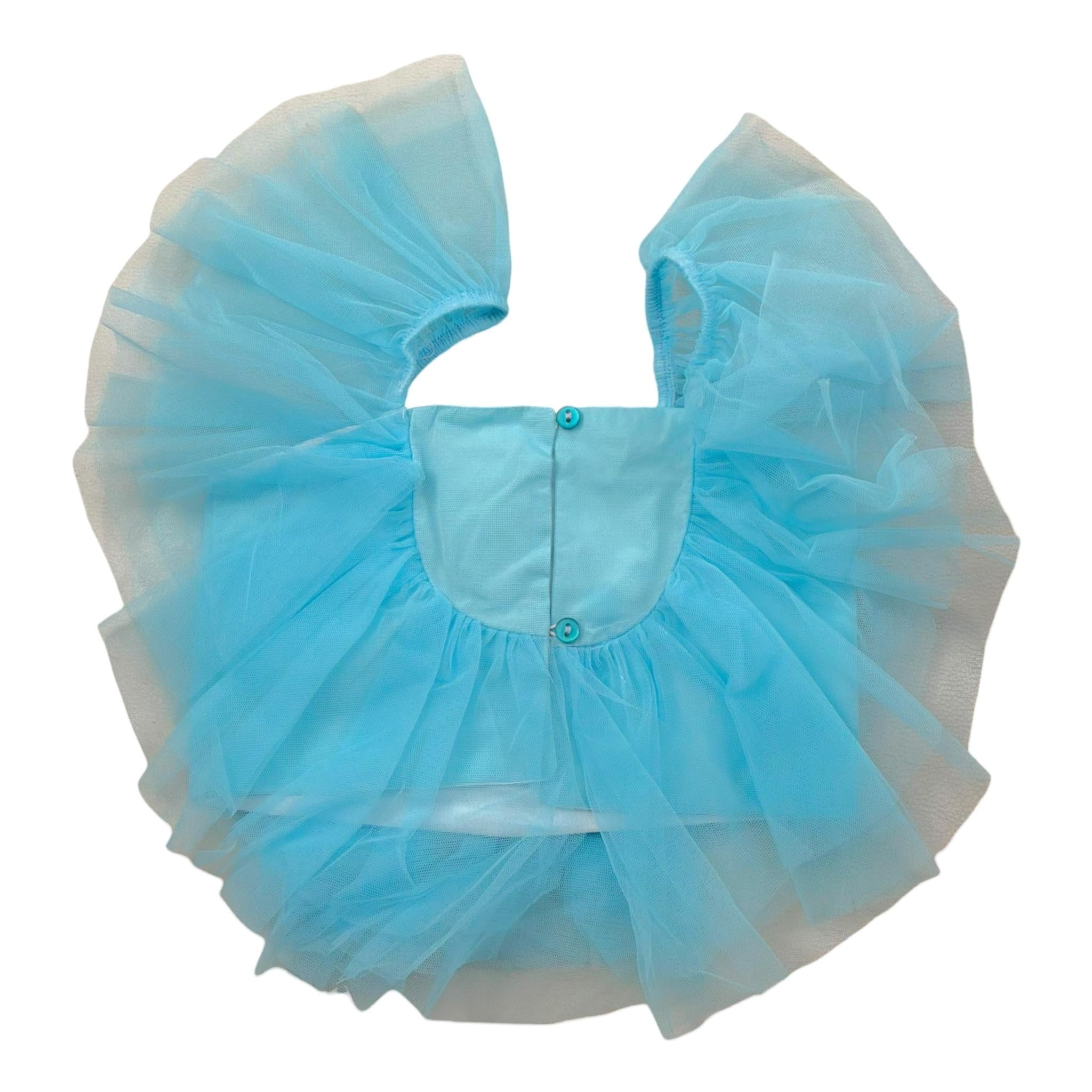 Miss Grant Top tinta unita con Tulle Azzurro per Bambina MG1270J AZZURRO MISS GRANT 