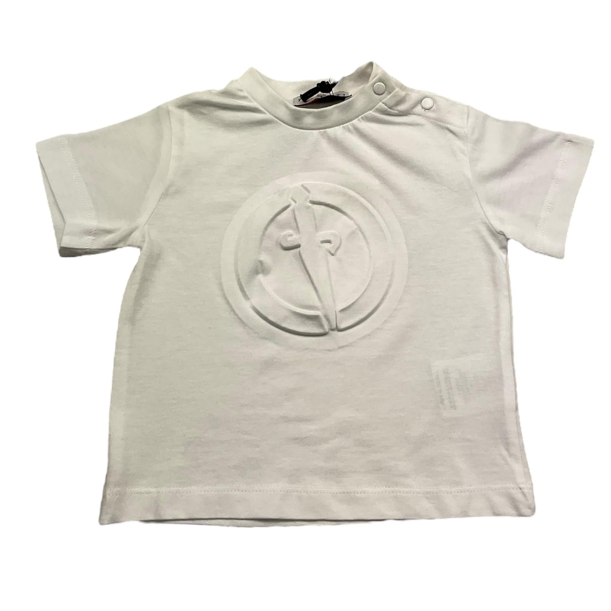 Cesare Paciotti T-Shirt Girocollo Tinta Unita con Stampa per Neonato TSP5114B BIANCO CESARE PACIOTTI 