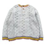 Carre'Ment Beau Maglia Girocollo Tinta Unita Traforata per Neonata Y05227 BIANCO CARRE'MENT BEAU 