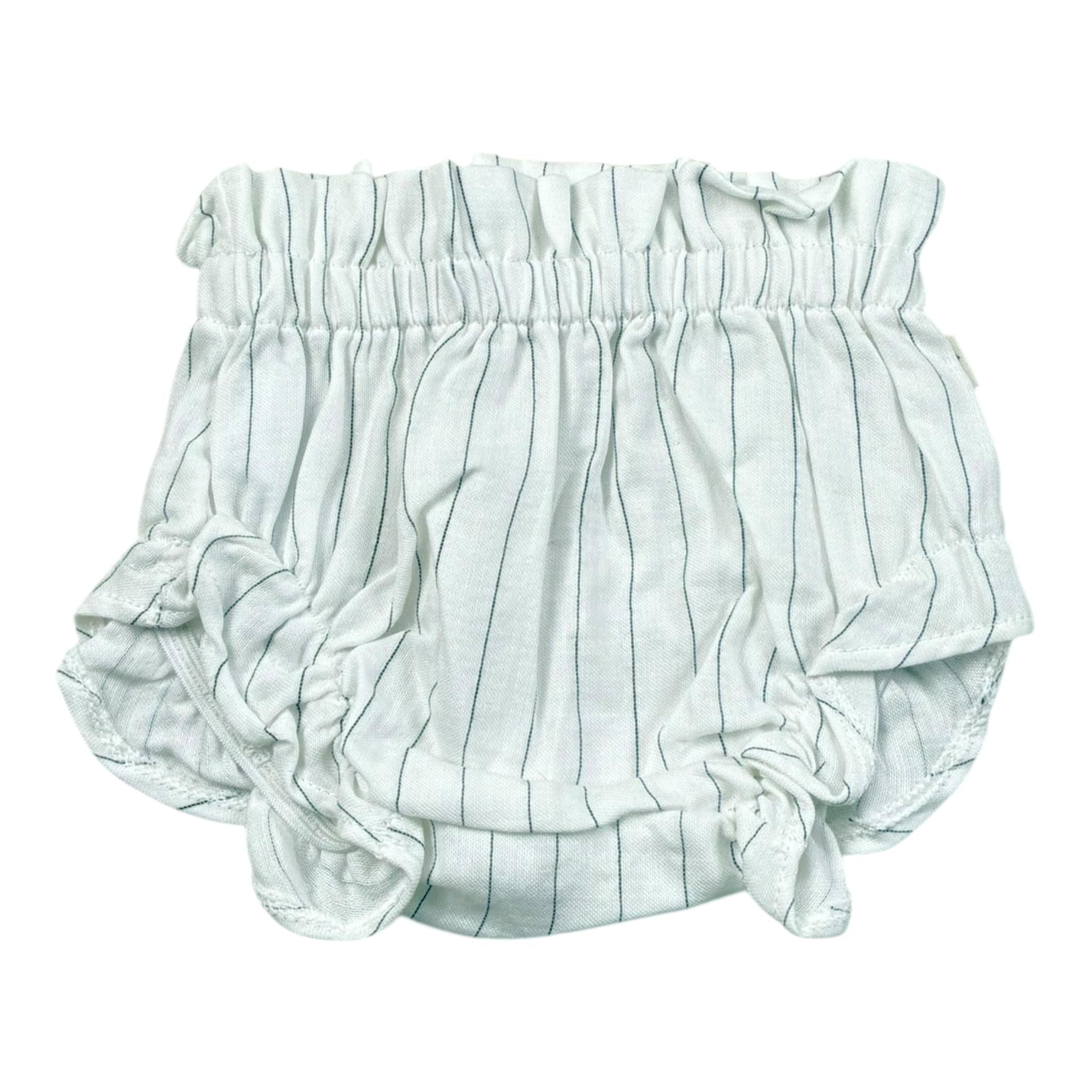 Petit Indi Coulotte Bicolore con Fantasia A Righe per Neonata COULBI BIANCO PETIT INDI 