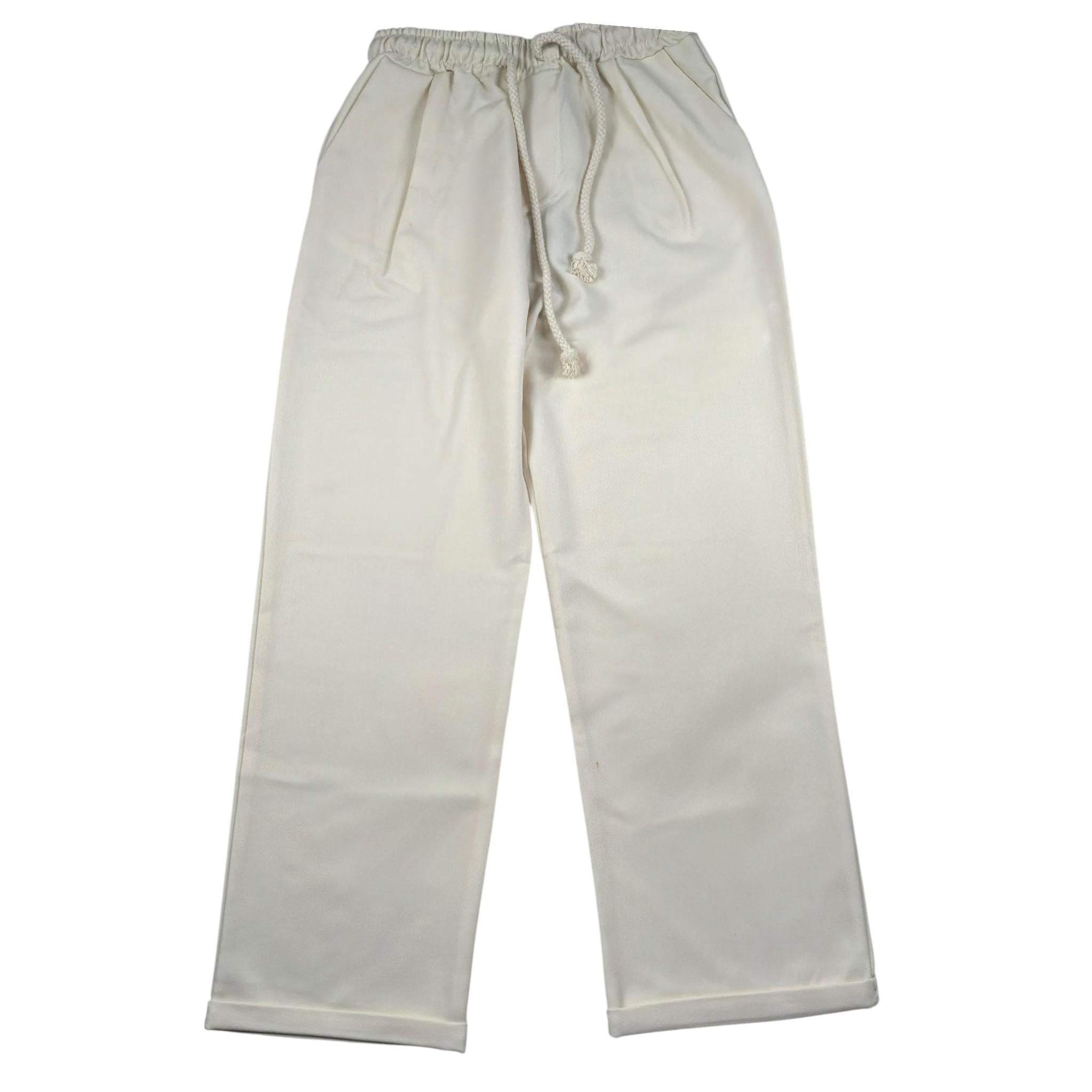 Numbers Pantalone Tinta Unita con Elastico In Vita per Bambino PA120 PANNA NUMBERS 