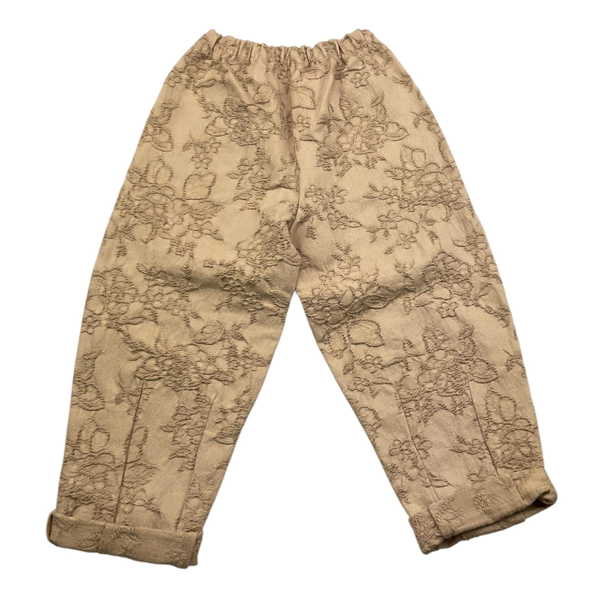 Caffe' D'Orzo Pantalone Tinta Unita con Ricami per Bambina ZW6A30 BEIGE CAFFE' D'ORZO 