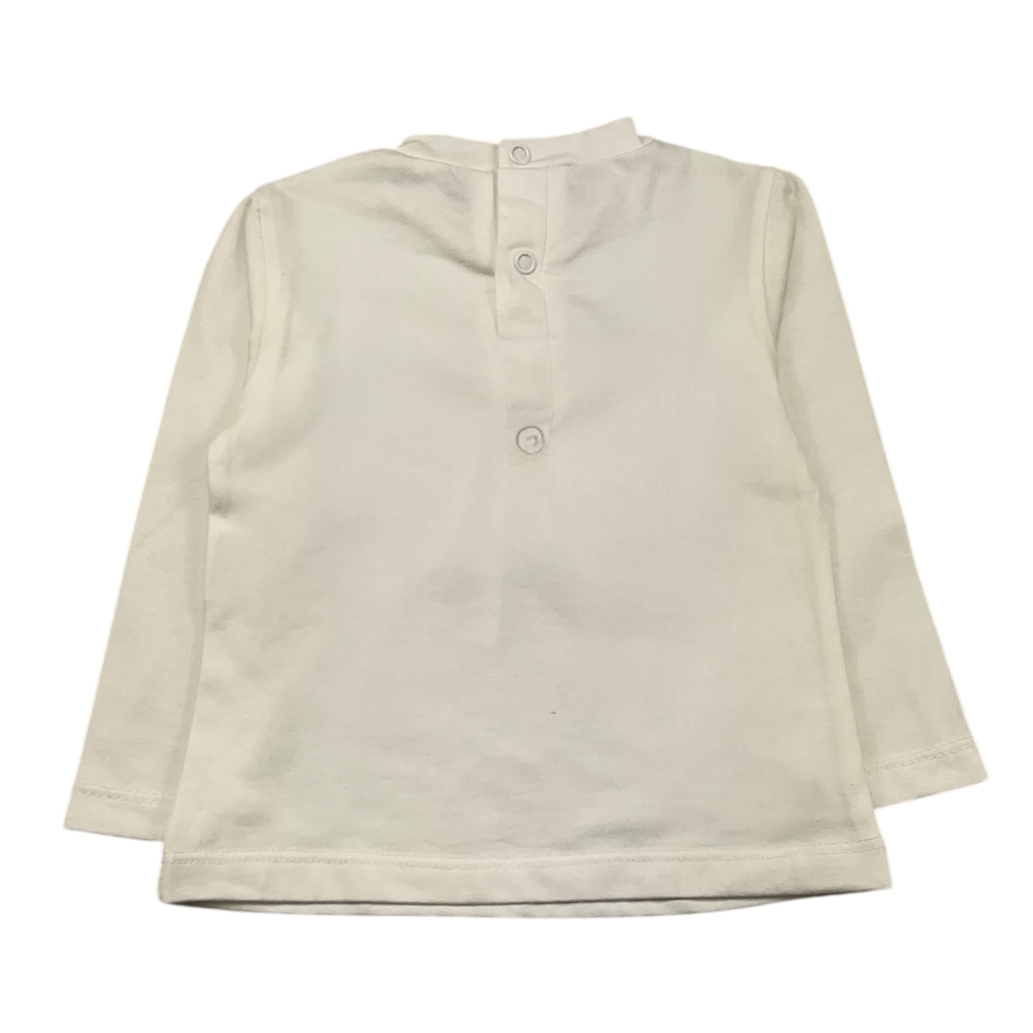 JANICE shirt girocollo tinta unita con stampa in contrasto Bianco per Neonata JN624N BIANCO JANICE 