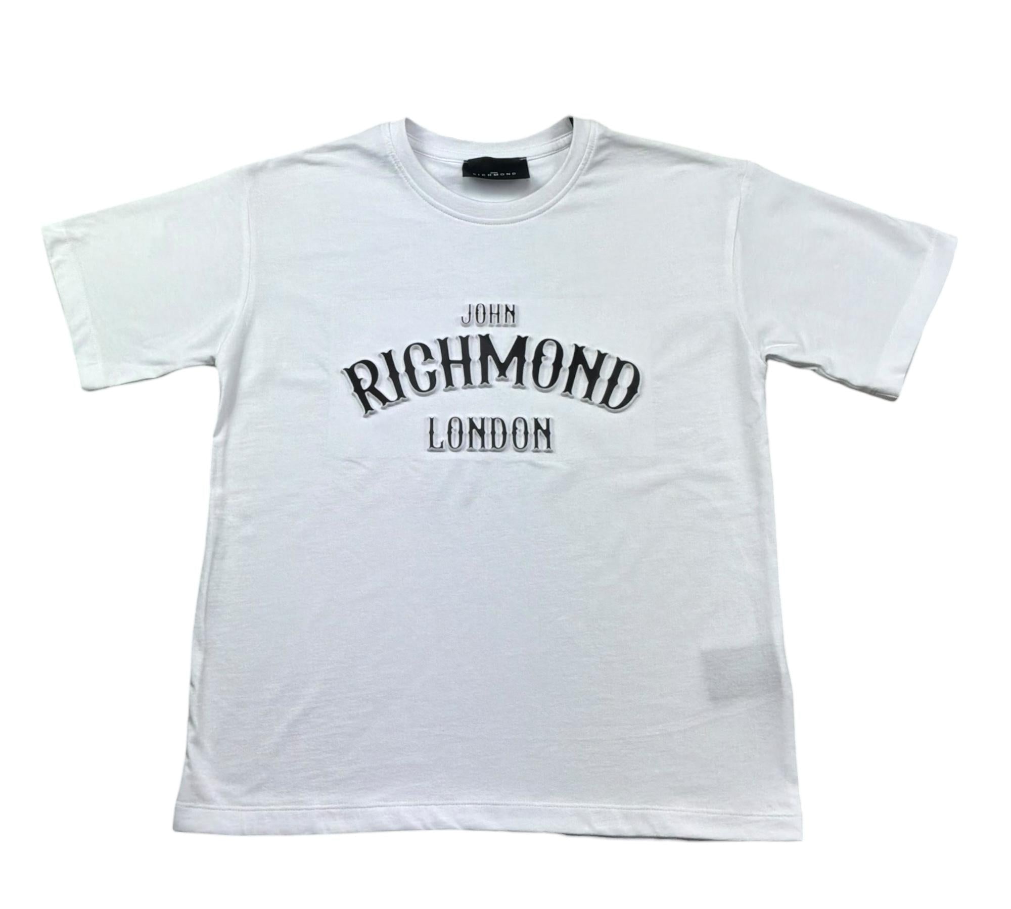 John Richmond T-Shirt Girocollo Tinta Unita con Stampa per Bambina RGP26048TS BIANCO JOHN RICHMOND 
