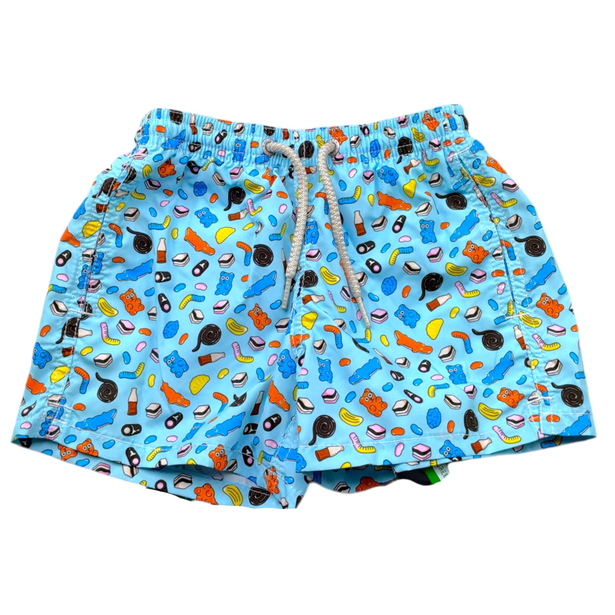 Saint Barth Costume Modello Boxer Tinta Unita con Stampa per Bambino CANDYY AZZURRO SAINT BARTH 
