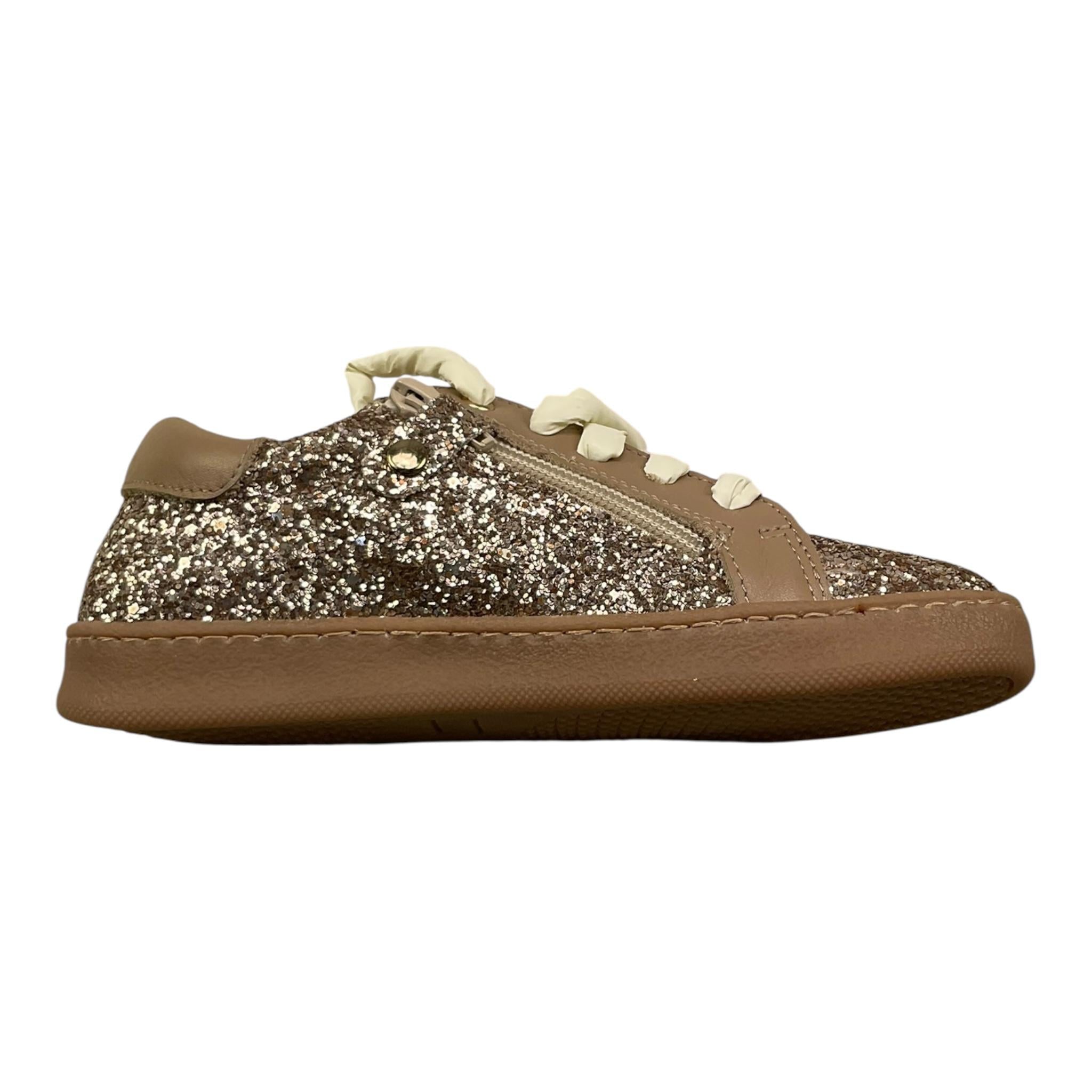 ELI  sneakers tinta unita  con glitter Beige per Bambina 35018AH BEIGE ELI 