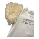 Miss Blumarine Completo 2 Pezzi T-Shirt-Gonna Bicolore Bianco/Panna Per Neonata