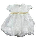 Le Bebe Abito Mezza Manica Cerimoniale Tinta Unita per Neonata LBG6325 BIANCO LE BEBE 