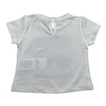 M+E' T-Shirt Girocollo Tinta Unita con Stampa per Bambina UE1860JXX PANNA M+E' 
