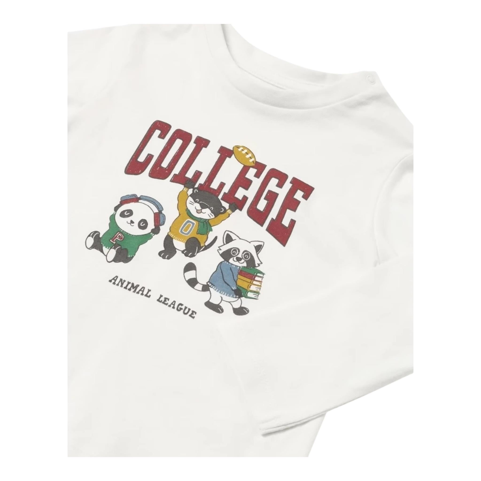 MAYORAL shirt girocollo tinta unita con stampa in contrasto Bianco per Neonato 23022 BIANCO MAYORAL 