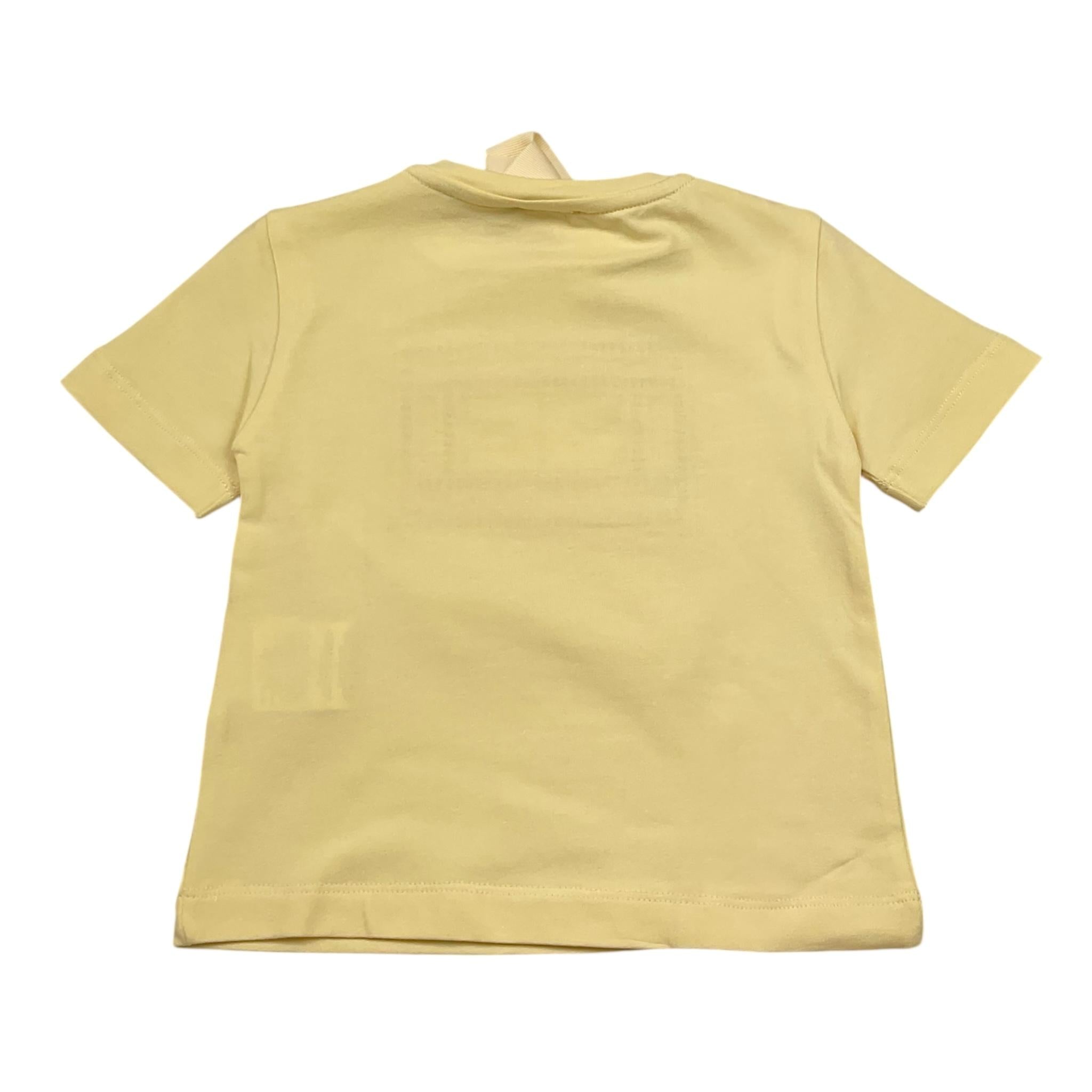 Elisabetta Franchi T-Shirt Girocollo Tinta Unita con Stampa Traforata per Bambina EGTS096 GIALLO ELISABETTA FRANCHI 