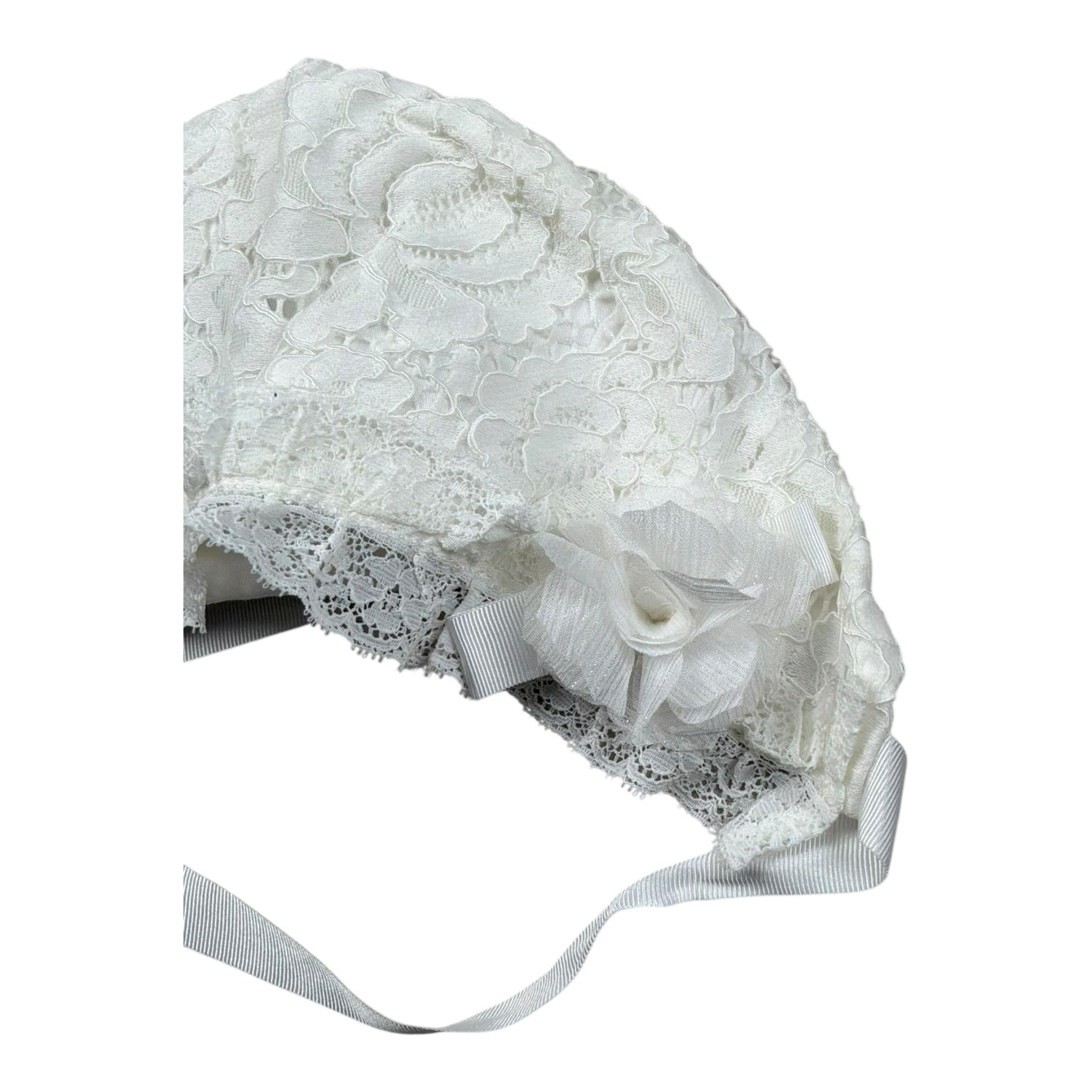 Marlu' Cappello Tinta Unita con Ricami per Neonata EC29U BIANCO MARLU' 